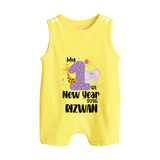 My 1st New Year 2026 – Animal Theme | Personalised Romper Suit   - PASTEL YELLOW - 0 - 5 Months Old (Chest 18")