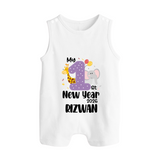 My 1st New Year 2026 – Animal Theme | Personalised Romper Suit   - WHITE - 0 - 5 Months Old (Chest 18")