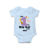 "My First New Year 2025 - Memorable Moments With Our Customized Romper for Babies With Name" - BABY BLUE - 0 - 3 Months Old (Chest 16")