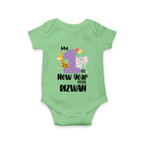 My 1st New Year 2026 – Animal Theme | Personalised Romper for Kids - GREEN - New Born (Chest 14")