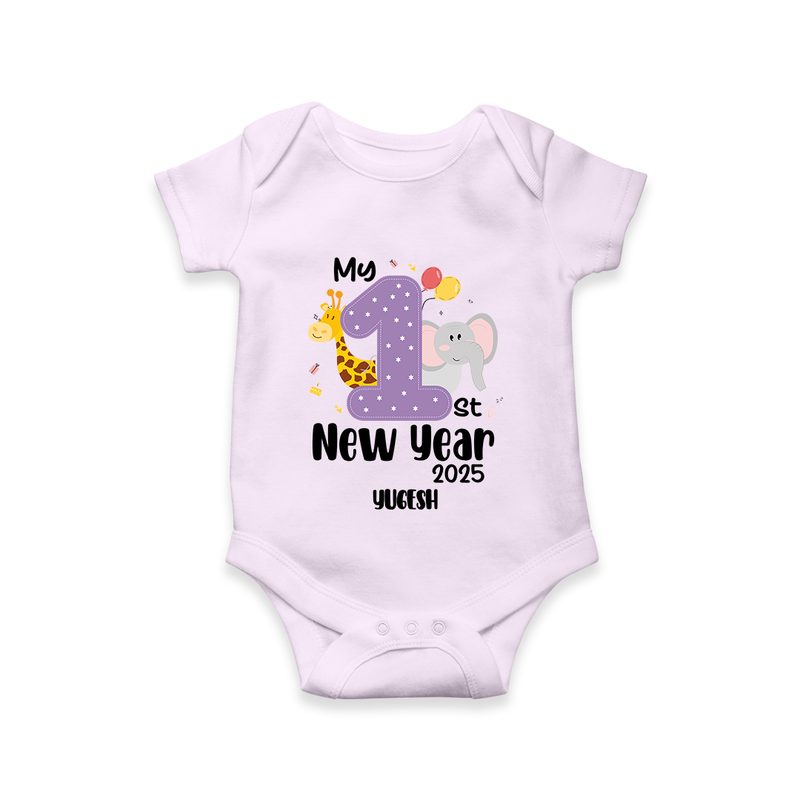 "My First New Year 2025 - Memorable Moments With Our Customized Romper for Babies With Name" - LILAC - 0 - 3 Months Old (Chest 16")