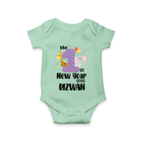 My 1st New Year 2026 – Animal Theme | Personalised Romper for Kids - MINT GREEN - New Born (Chest 14")