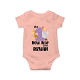 My 1st New Year 2026 – Animal Theme | Personalised Romper for Kids - PEACH - New Born (Chest 14")