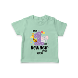 "My First New Year 2025 - Memorable Moments With Our Customized T-Shirt for Kids With Name" - MINT GREEN - 0-5 Months Old (Chest 17")