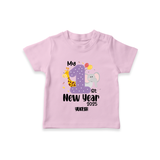 "My First New Year 2025 - Memorable Moments With Our Customized T-Shirt for Kids With Name" - PINK - 0-5 Months Old (Chest 17")