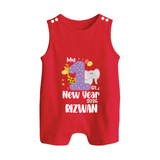 My 1st New Year 2026 – Animal Theme | Personalised Romper Suit   - RED - 0 - 5 Months Old (Chest 18")