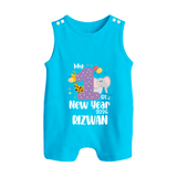 My 1st New Year 2026 – Animal Theme | Personalised Romper Suit   - SKY BLUE - 0 - 5 Months Old (Chest 18")