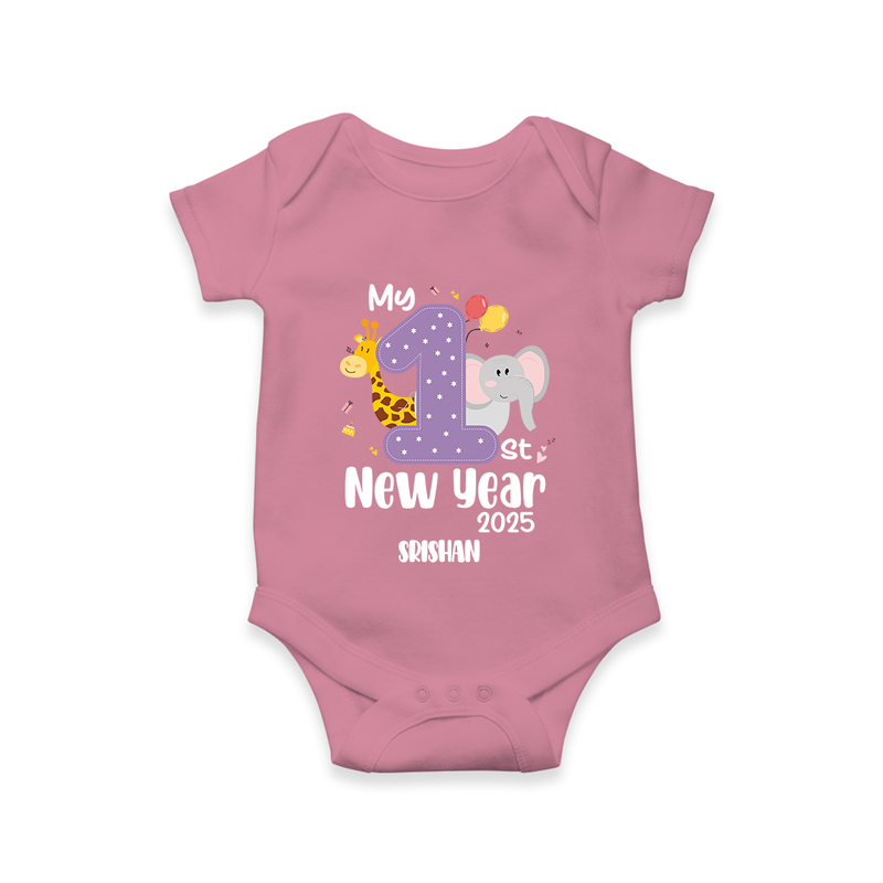 "My First New Year 2025 - Memorable Moments With Our Customized Romper for Babies With Name" - ONION - 0 - 3 Months Old (Chest 16")