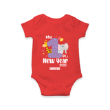 "My First New Year 2025 - Memorable Moments With Our Customized Romper for Babies With Name" - RED - 0 - 3 Months Old (Chest 16")