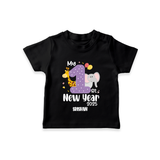 "My First New Year 2025 - Memorable Moments With Our Customized T-Shirt for Kids With Name" - BLACK - 0-5 Months Old (Chest 17")