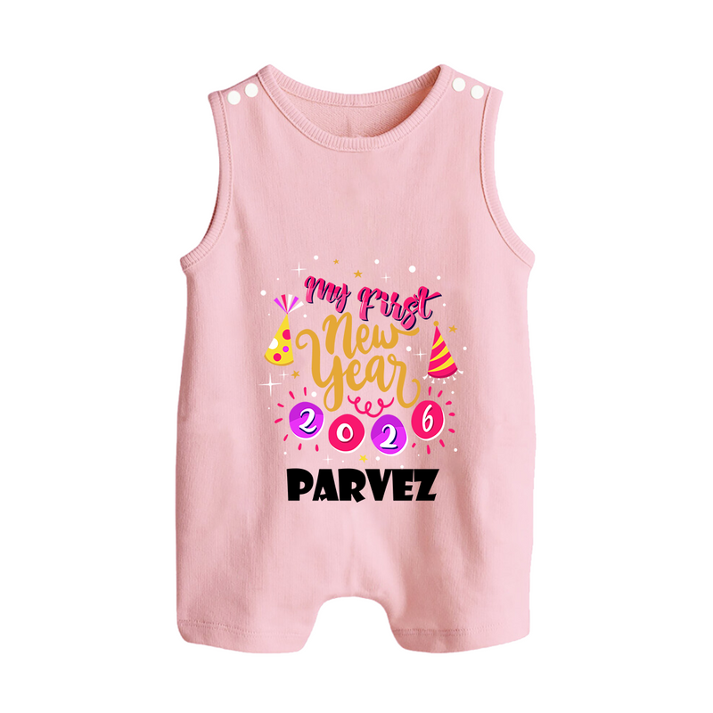 My First New Year 2026 – Party Theme| Customized Romper Suit   - BABY PINK - 0 - 5 Months Old (Chest 18")