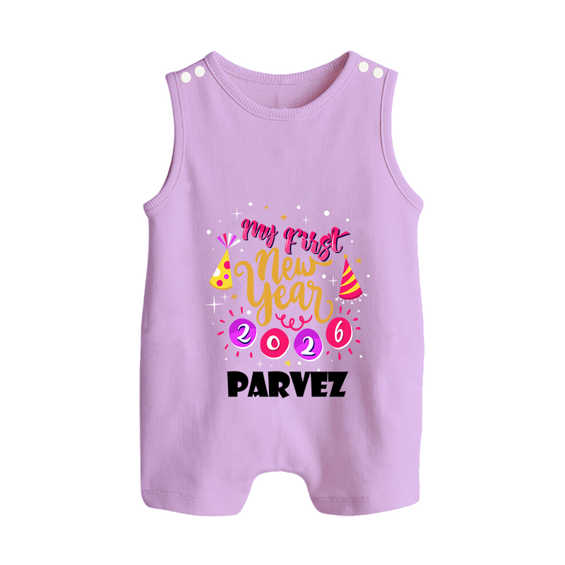 My First New Year 2026 – Party Theme| Customized Romper Suit   - LILAC - 0 - 5 Months Old (Chest 18")