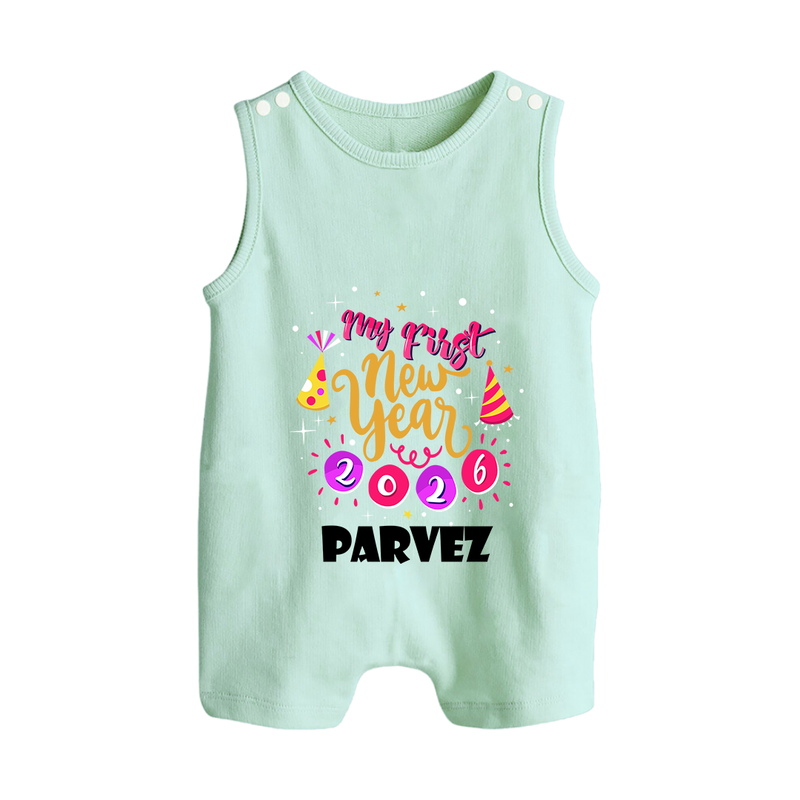My First New Year 2026 – Party Theme| Customized Romper Suit   - MINT GREEN - 0 - 5 Months Old (Chest 18")