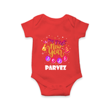 My First New Year 2026 – Party Theme| Customized Romper for Kids - RED - New Born (Chest 14")