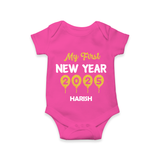 "My First New Year 2025 - Smiles and Memories With Our Customized Romper for Babies With Name" - HOT PINK - 0 - 3 Months Old (Chest 16")