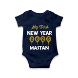 My First New Year 2026 – Gold Balloon Theme | Personalised Romper for Kids - NAVY BLUE - New Born (Chest 14")