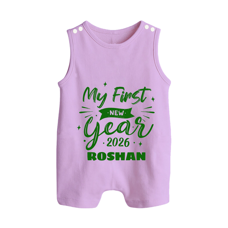 My First New Year 2026 – Neon Glow Theme | Customized Romper Suit   - LILAC - 0 - 5 Months Old (Chest 18")