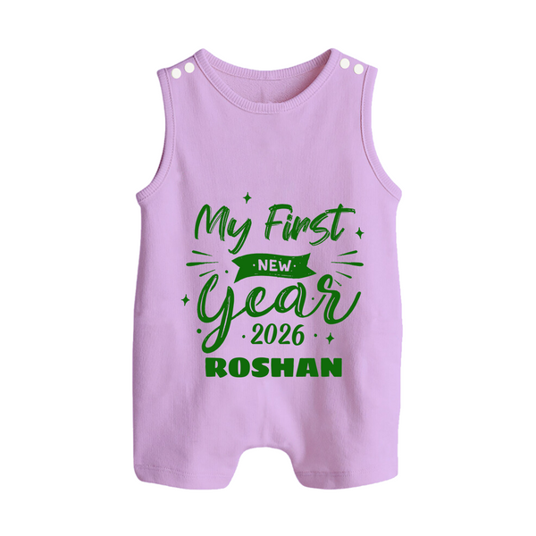 My First New Year 2026 – Neon Glow Theme | Customized Romper Suit   - LILAC - 0 - 5 Months Old (Chest 18")