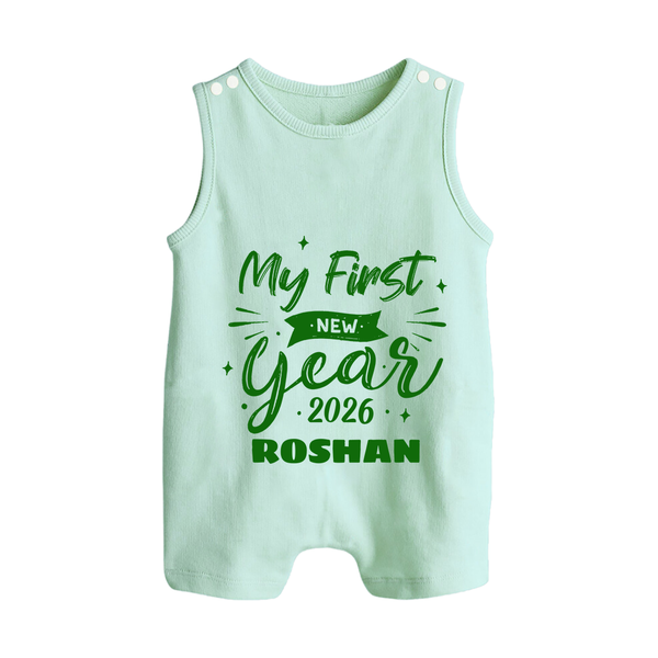 My First New Year 2026 – Neon Glow Theme | Customized Romper Suit   - MINT GREEN - 0 - 5 Months Old (Chest 18")