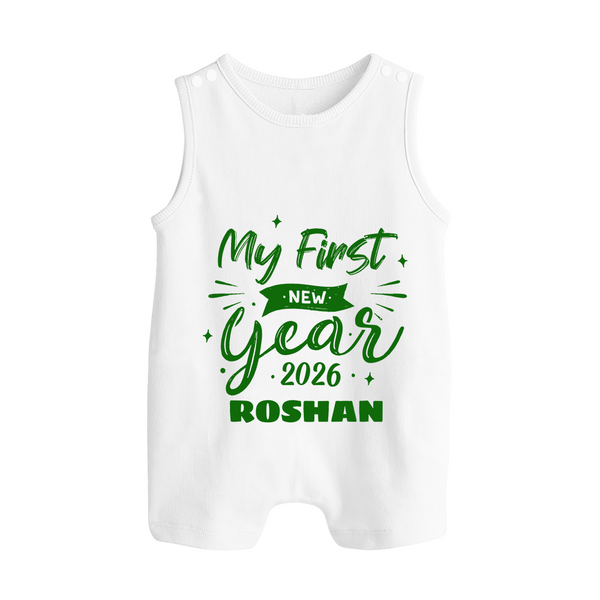 My First New Year 2026 – Neon Glow Theme | Customized Romper Suit   - WHITE - 0 - 5 Months Old (Chest 18")