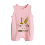 1st New Year 2026 – Baby Bottle | Personalised Romper Suit   - BABY PINK - 0 - 5 Months Old (Chest 18")