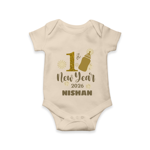 1st New Year 2026 – Baby Bottle | Personalised Romper for Kids - IVORY - New Born (Chest 14")