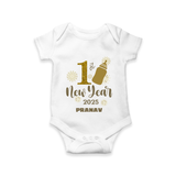 "My First New Year 2025 - Special Memories With Our Customized Romper for Babies With Name" - WHITE - 0 - 3 Months Old (Chest 16")