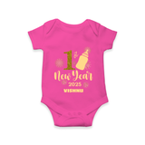 "My First New Year 2025 - Special Memories With Our Customized Romper for Babies With Name" - HOT PINK - 0 - 3 Months Old (Chest 16")