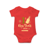 "My First New Year 2025 - Special Memories With Our Customized Romper for Babies With Name" - RED - 0 - 3 Months Old (Chest 16")