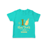 "My First New Year 2025 - Special Memories With Our Customized T-Shirt for Kids With Name" - TEAL - 0-5 Months Old (Chest 17")