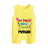 My First New Year – Colorful Party| Customized Romper Suit   - PASTEL YELLOW - 0 - 5 Months Old (Chest 18")