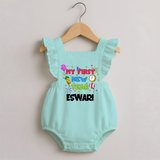 My First New Year – Colorful Party| Customized Romper Frock for Girls - MINT GREEN - 0 - 3 Months Old (Chest 19")