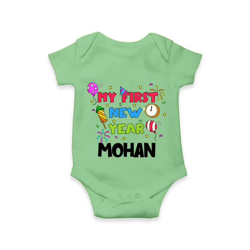 My First New Year – Colorful Party| Customized Romper for Kids - GREEN - New Born (Chest 14")