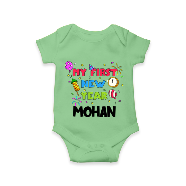 My First New Year – Colorful Party| Customized Romper for Kids - GREEN - New Born (Chest 14")