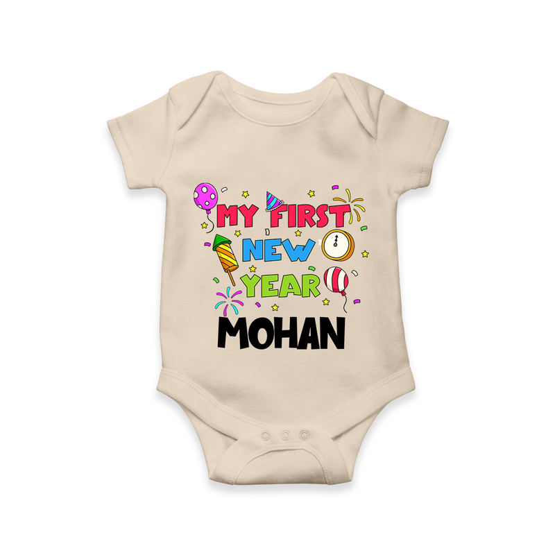 My First New Year – Colorful Party| Customized Romper for Kids - IVORY - New Born (Chest 14")