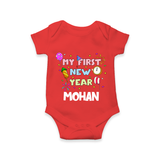 My First New Year – Colorful Party| Customized Romper for Kids - RED - New Born (Chest 14")