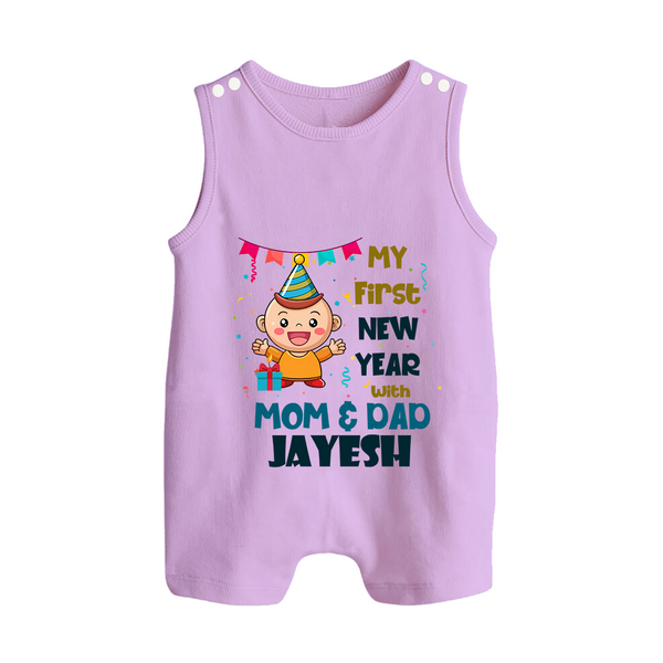 My First New Year With Mom & Dad | Personalised Romper Suit   - LILAC - 0 - 5 Months Old (Chest 18")