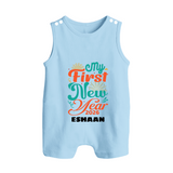 My First New Year 2026 – Pastel Fireworks | Customized Romper Suit   - BABY BLUE - 0 - 5 Months Old (Chest 18")