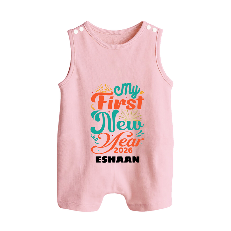 My First New Year 2026 – Pastel Fireworks | Customized Romper Suit   - BABY PINK - 0 - 5 Months Old (Chest 18")