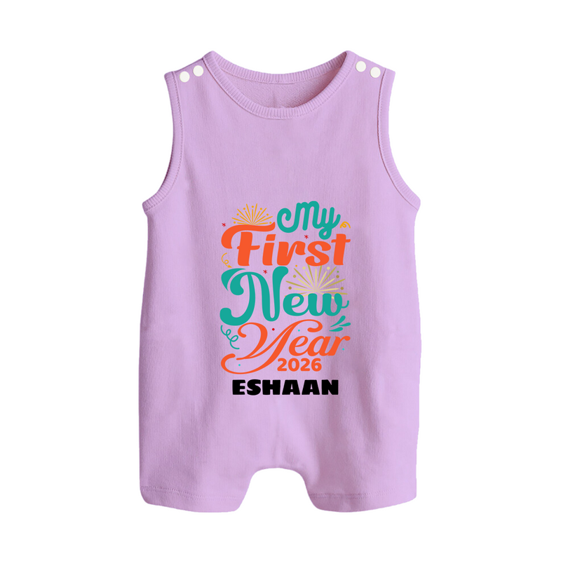 My First New Year 2026 – Pastel Fireworks | Customized Romper Suit   - LILAC - 0 - 5 Months Old (Chest 18")