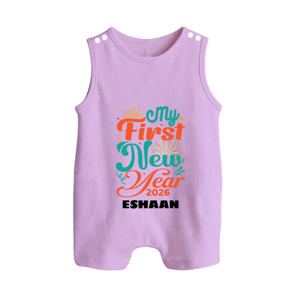 My First New Year 2026 – Pastel Fireworks | Customized Romper Suit   - LILAC - 0 - 5 Months Old (Chest 18")