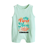 My First New Year 2026 – Pastel Fireworks | Customized Romper Suit   - MINT GREEN - 0 - 5 Months Old (Chest 18")