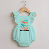 My First New Year 2026 – Pastel Fireworks | Customized Romper Frock for Girls - MINT GREEN - 0 - 3 Months Old (Chest 19")