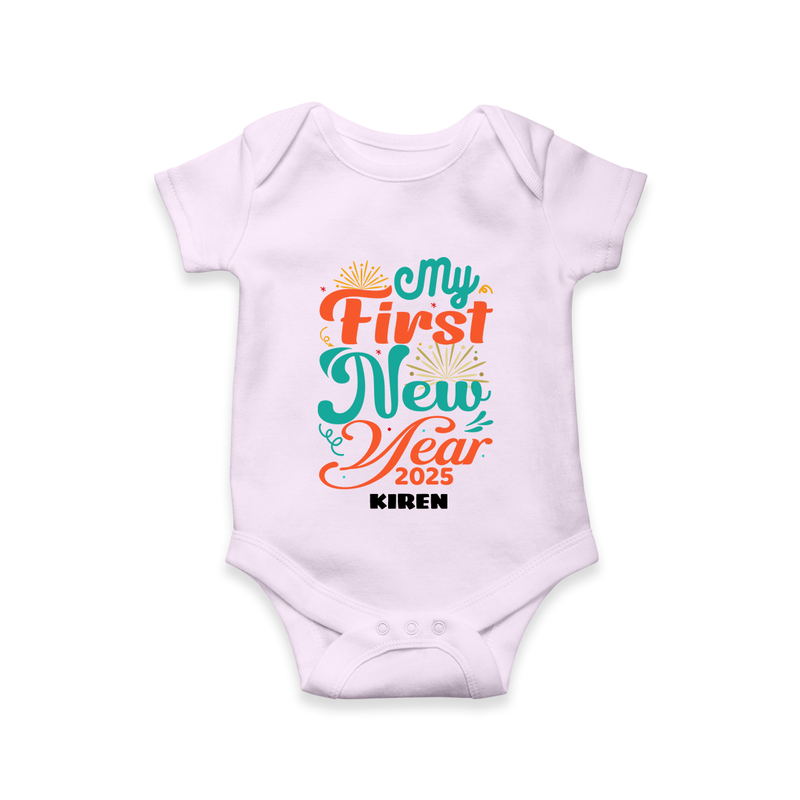 "My First New Year 2025 - Smiles Forever With Our Customized Romper for Babies With Name" - LILAC - 0 - 3 Months Old (Chest 16")