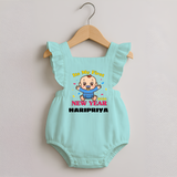 It’s My First New Year 2026 – Baby Cartoon | Personalised Romper Frock for Girls - MINT GREEN - 0 - 3 Months Old (Chest 19")