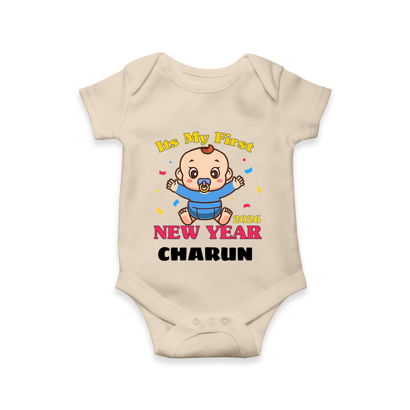 It’s My First New Year 2026 – Baby Cartoon | Personalised Romper for Kids - IVORY - New Born (Chest 14")