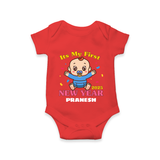 "My First New Year 2025 - Magical Moments With Our Customized Romper for Babies With Name" - RED - 0 - 3 Months Old (Chest 16")