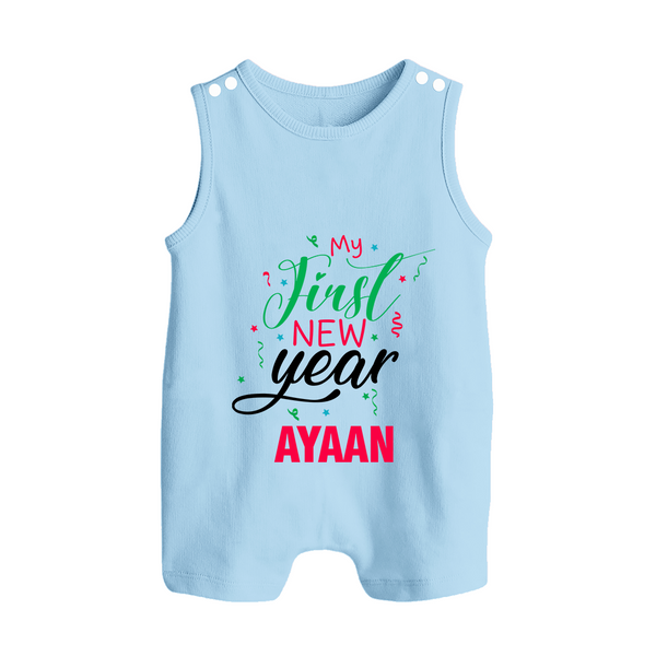My First New Year | Personalised Romper Suit   - BABY BLUE - 0 - 5 Months Old (Chest 18")