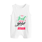 My First New Year | Personalised Romper Suit   - WHITE - 0 - 5 Months Old (Chest 18")