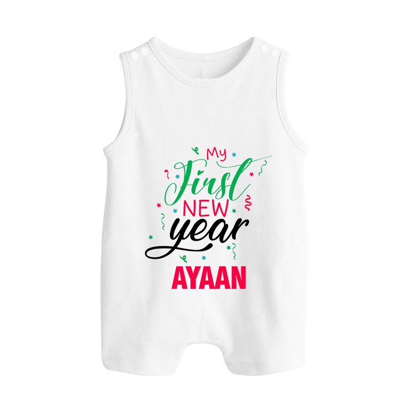 My First New Year | Personalised Romper Suit   - WHITE - 0 - 5 Months Old (Chest 18")